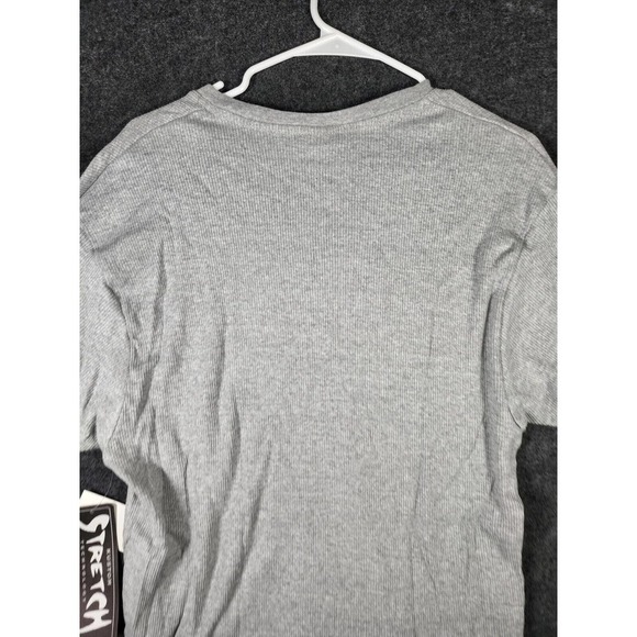 Kustom Shirt Mens XL Gray Regular Fit Short Sleeve Stretch V Neck Y2K NWT - Picture 11 of 12